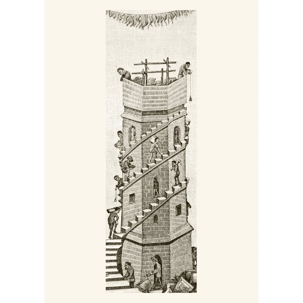 Construction Of The Tower Of Babel In The Valley Of Sanaar By The Descendants Image 1