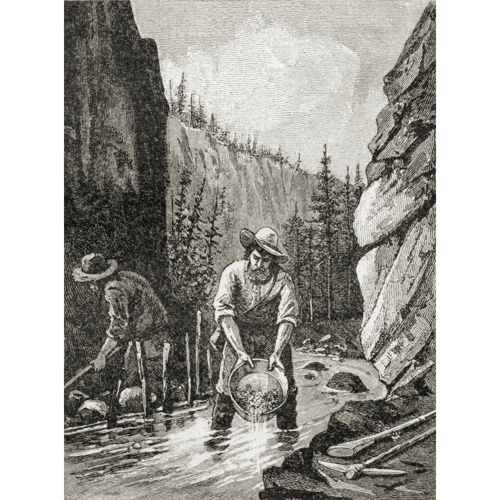 Washing Out Gold. From The Book A Brief History Of The United States Published Image 1