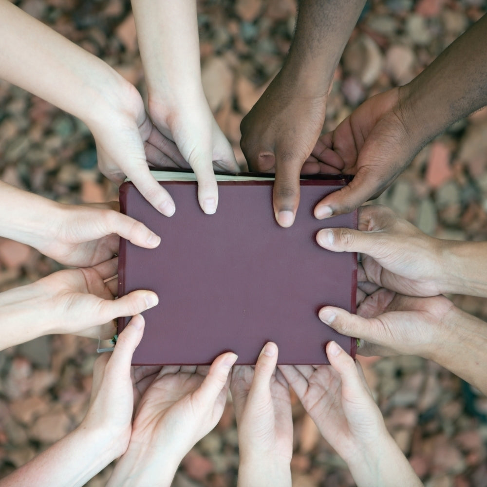 Interracial Hands Holding A Bible Poster Print by Design Pics CEF / Design Pics Image 2