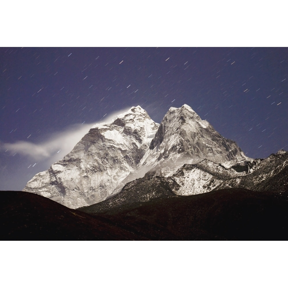 Night View With Star Trails; Ama Dablam Dingboche Nepal Poster Print Image 1