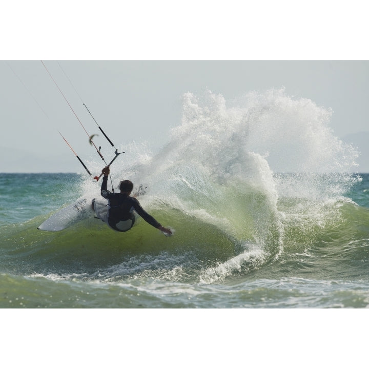 Kitesurfer Catching A Wave Poster Print Image 1