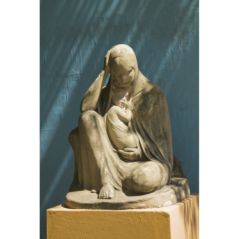 Stone Statue Of The Virgin Mary Holding Jesus Buenos Aires Argentina Poster Print by Sean White / Design Pics Image 1