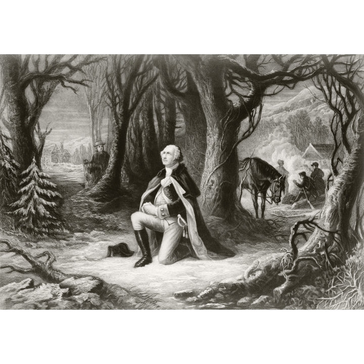 George Washington Prays At The American Revolutionary War Encampment Of Valley Forge During The Winter Of 17771778 Aft 1 Image 1