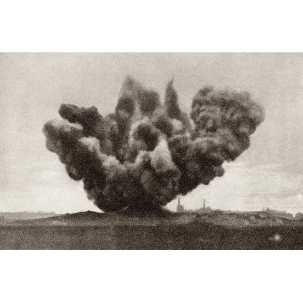 Exploding Artillery Shell During The First World War. From The Illustrated War News Published 1915 Print Image 1