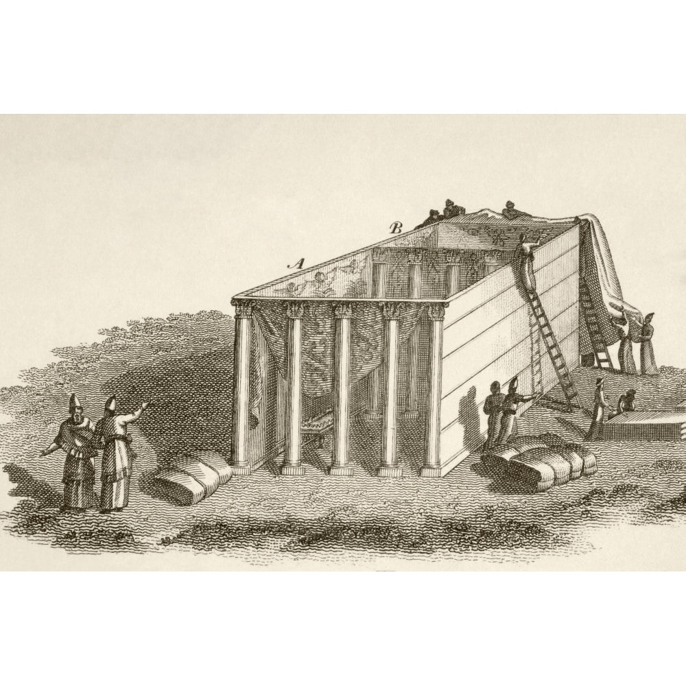 The Tabernacle In The Wilderness Uncovered. From A 19Th Century Illustration. Poster Print Image 1