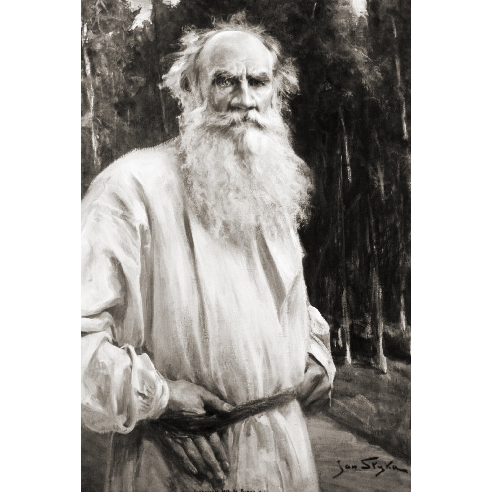 Count Leo Tolstoy 1828 To 1910. Russian Novelist. After A Painting By Jan Styka. Poster Print Image 1