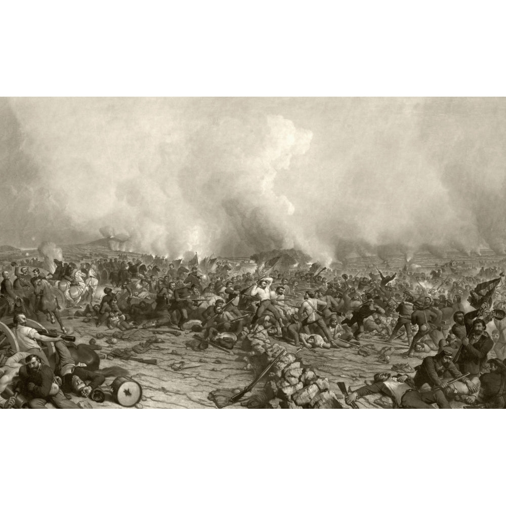 The Battle Of Gettysburg July 1 To 3 1863. After A 19Th Century Print Engraved Image 1