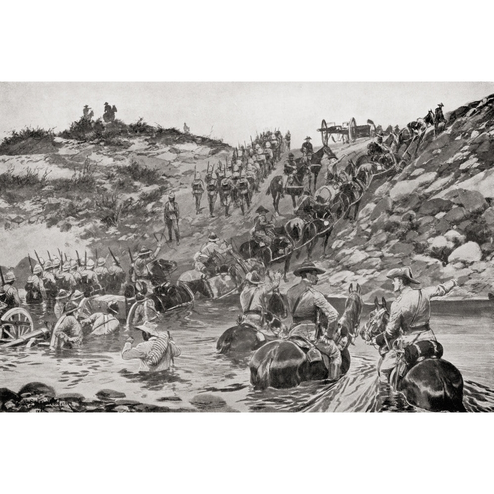 British Forces Fording A River Between Camp Frere And Chieveley During The Second Boer War From The Book South Africa A Image 2