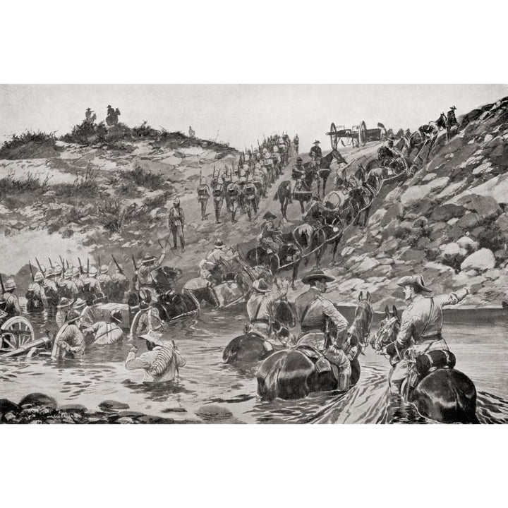 British Forces Fording A River Between Camp Frere And Chieveley During The Second Boer War From The Book South Africa A Image 1