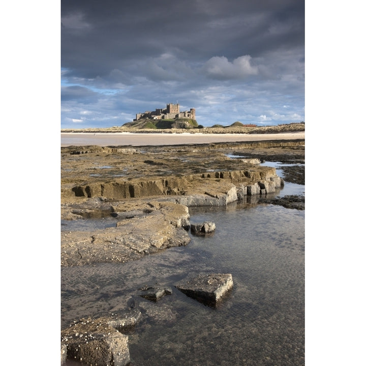 Bamburgh Northumberland England; Bamburgh Castle In The Distance Poster Print Image 1