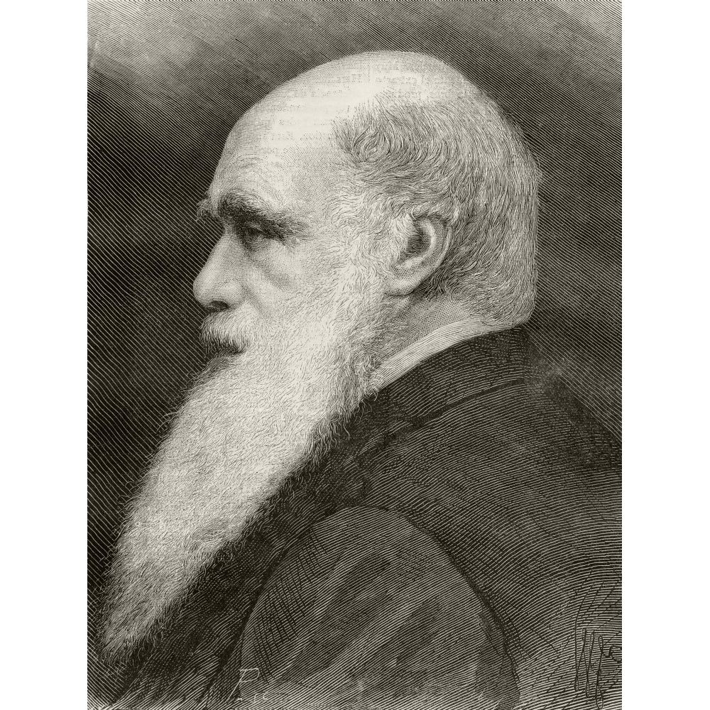 Charles Darwin 1809 - 1882. English Naturalist. From Nuestro Siglo Published Barcelona 1883. Poster Print Image 1