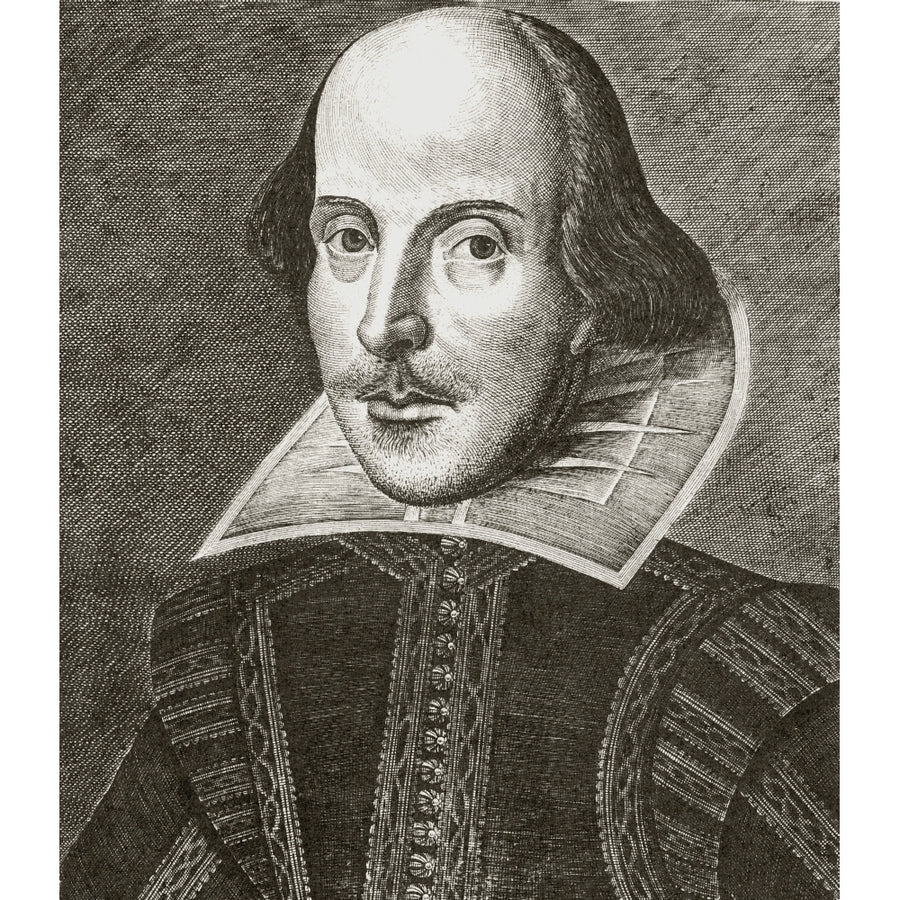 William Shakespeare 1564 - 1616 English Playwright And Poet 19Th Century Copy Of The Martin Droeshout Engraving Used I 1 Image 1