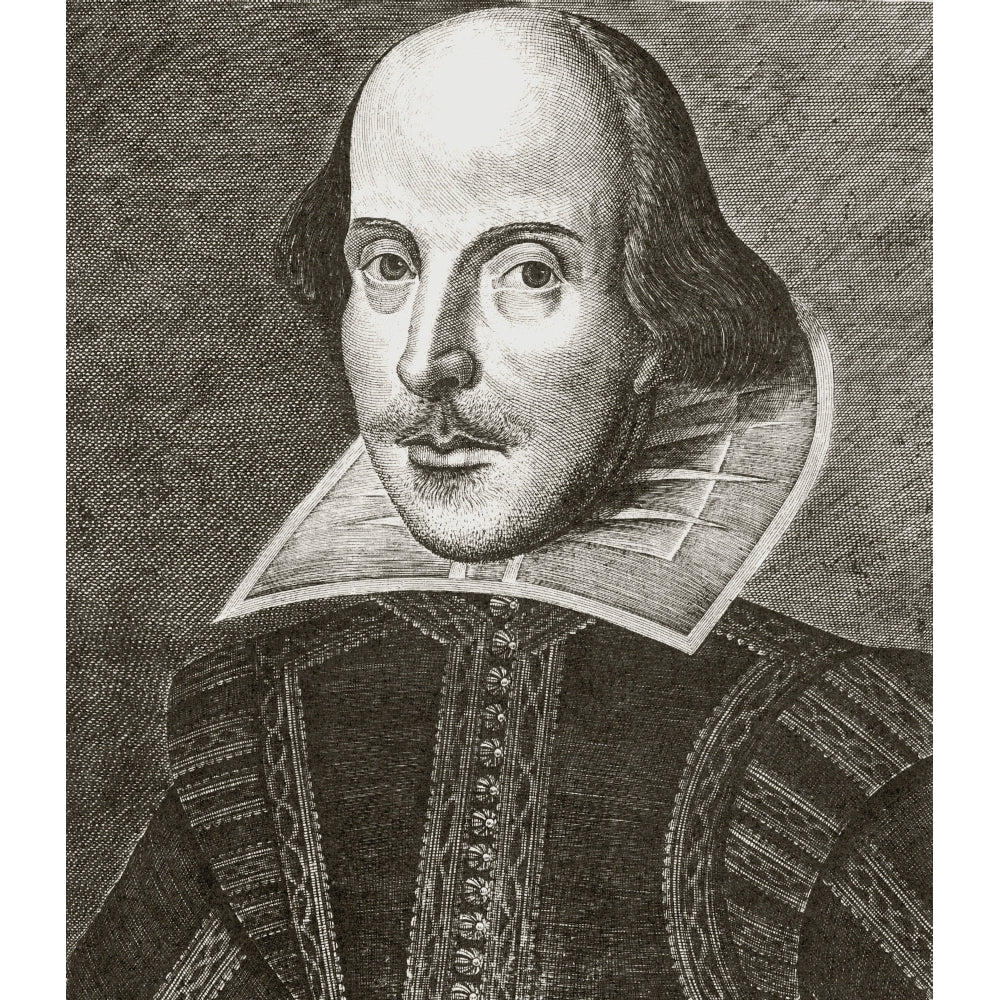 William Shakespeare 1564 - 1616 English Playwright And Poet 19Th Century Copy Of The Martin Droeshout Engraving Used I 1 Image 2