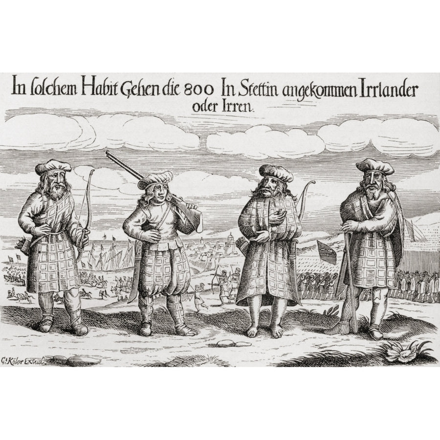 Irish Soldiers In Service Of Gustavus Adolphus In 1631. From The Book Short History Of The English People By J.R. Green Image 1