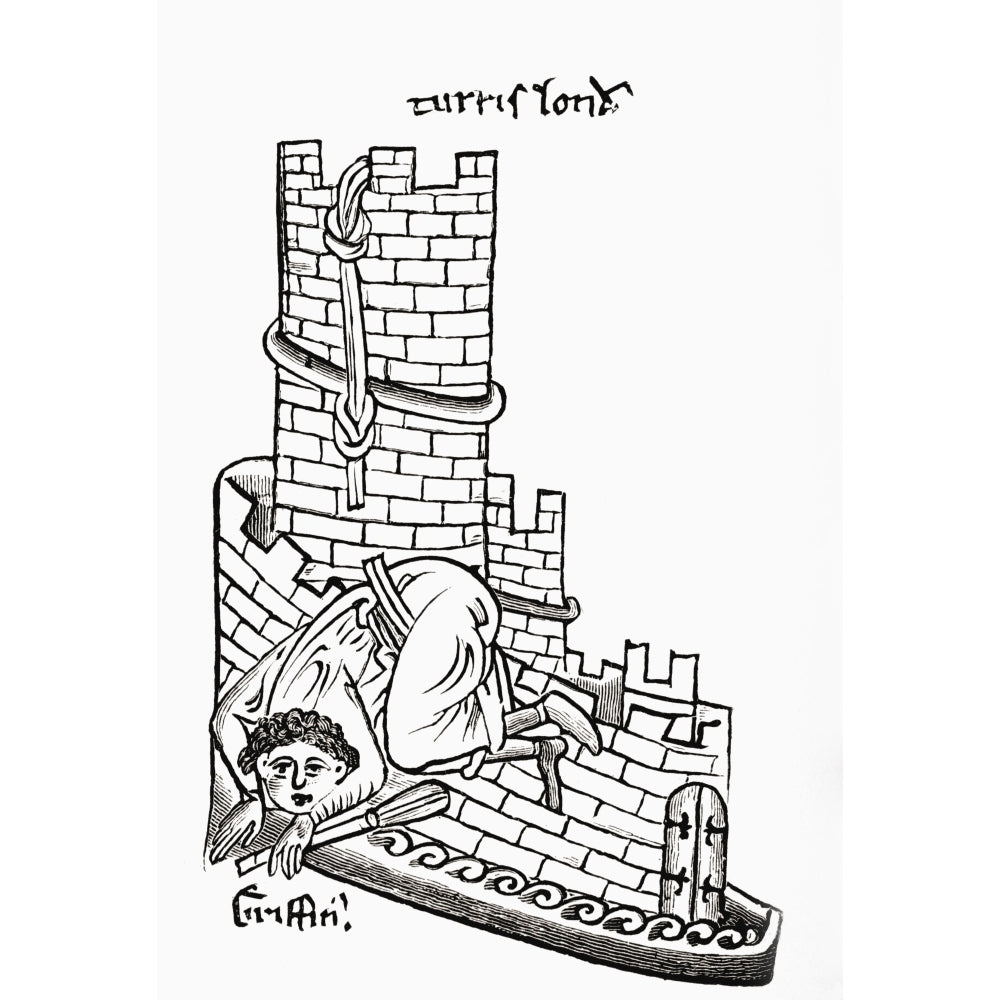 Gruffydd Trying To Escape From The Tower Of London In 1243 After The Drawing By Image 2