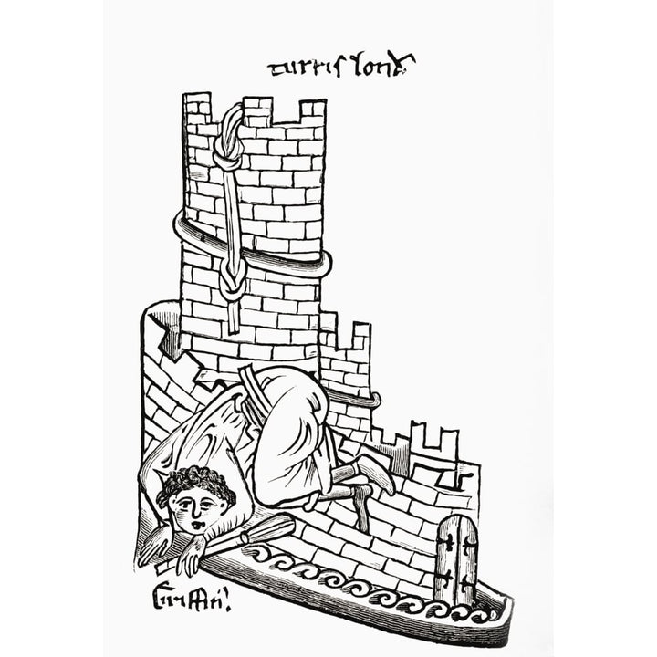 Gruffydd Trying To Escape From The Tower Of London In 1243 After The Drawing By Image 1