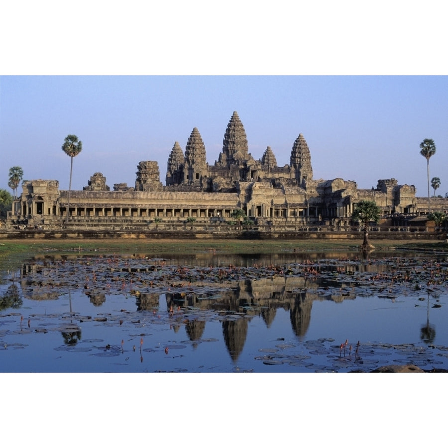 Towers Of Angkor Wat And Lake Poster Print Image 1