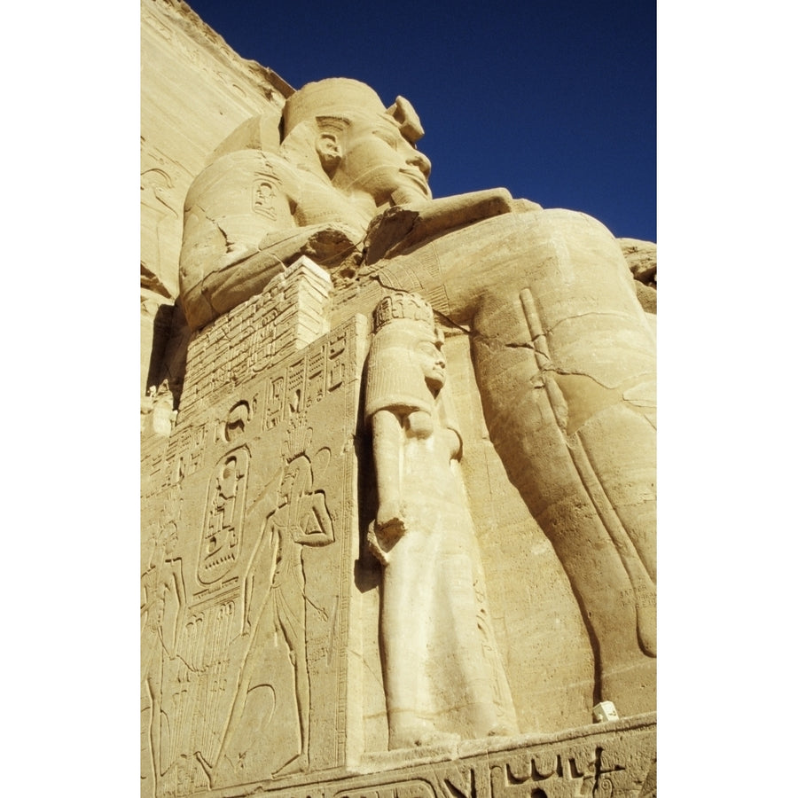 Statue Of Ramses Ii And Wife At Great Temple Of Ramses Ii Abu Simbel Poster Print Image 1