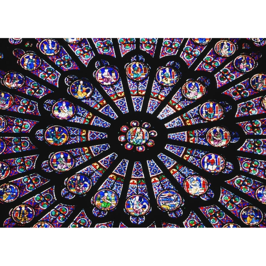 Rose Window In The Notre Dame Cathedral. Poster Print Image 1