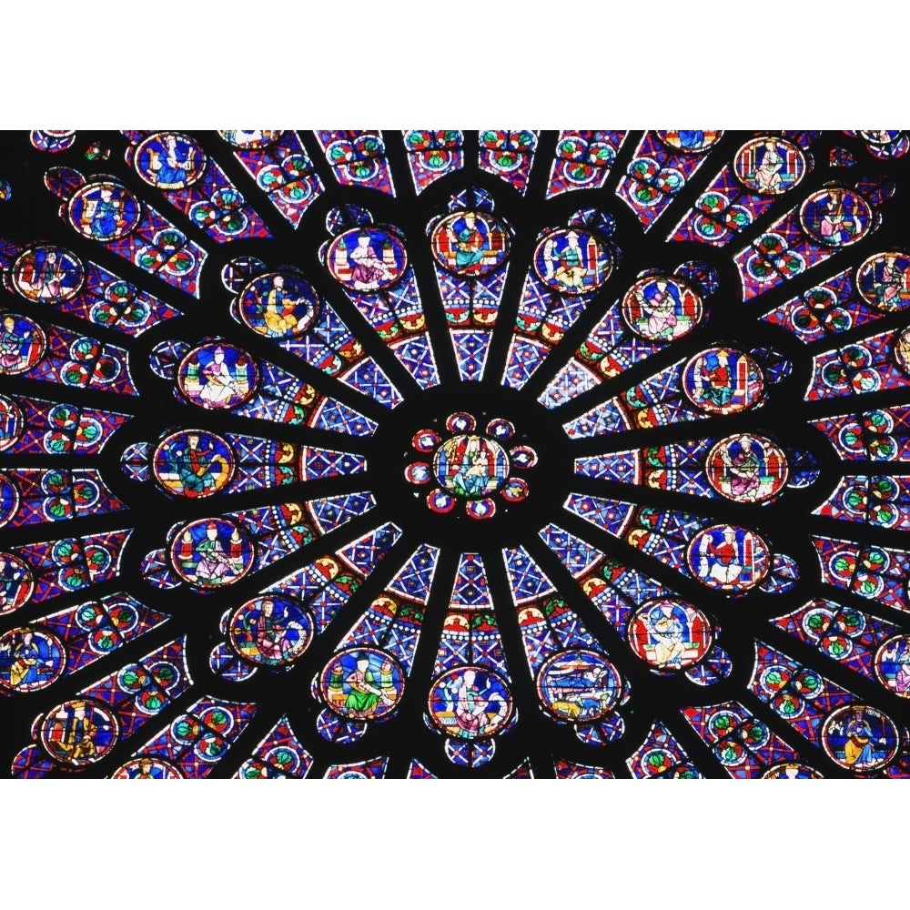 Rose Window In The Notre Dame Cathedral. Poster Print Image 2