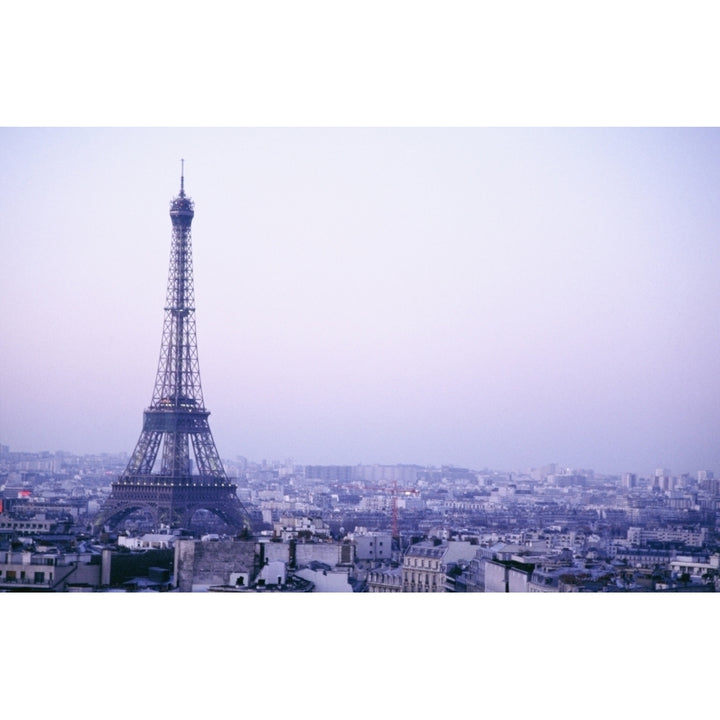 Eiffel Tower At Dusk With Paris Skyline Poster Print Image 1