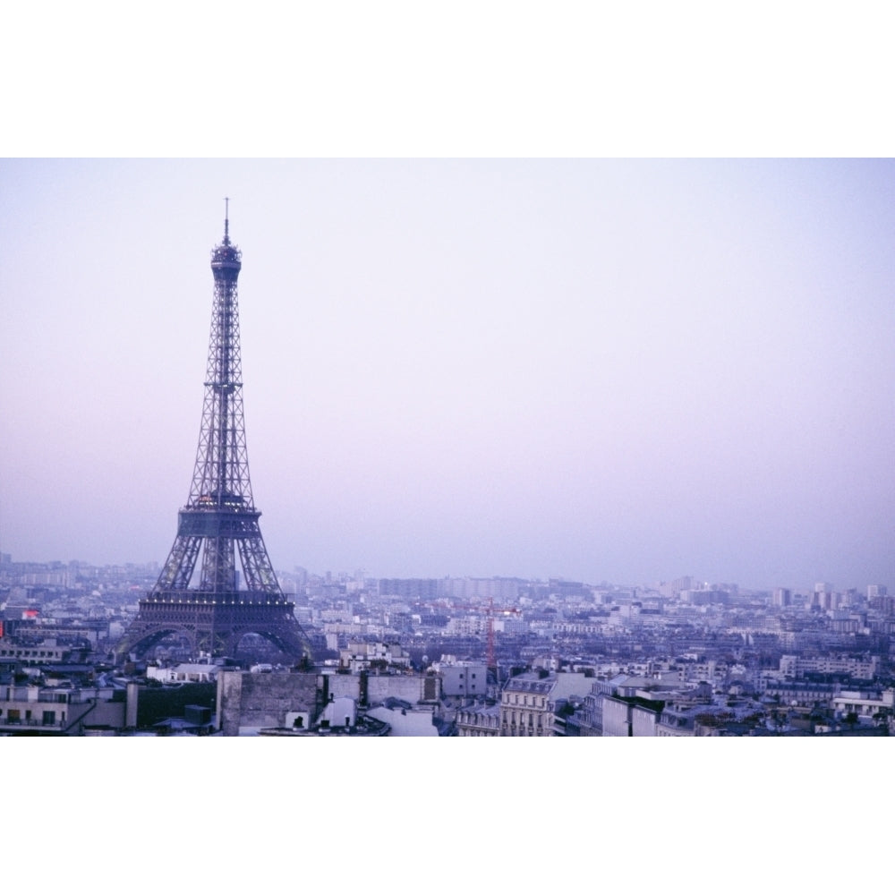 Eiffel Tower At Dusk With Paris Skyline Poster Print Image 2