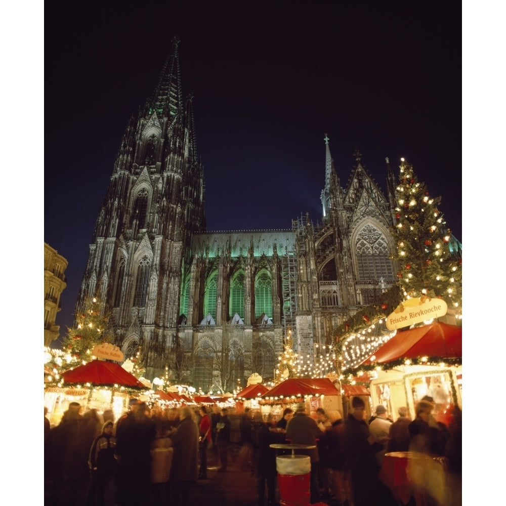 Cologne Cathedral And Christmas Market Poster Print Image 1