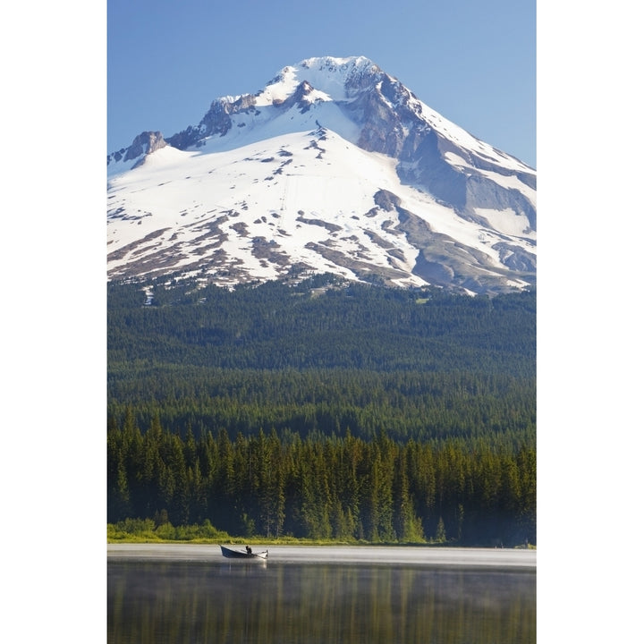 Boating In Trillium Lake With Mount Hood In The Background In The Oregon Image 1