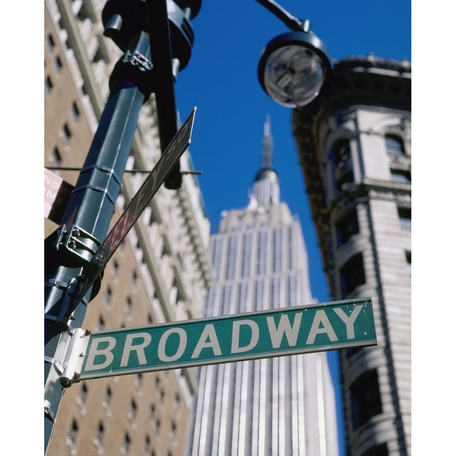 Broadway Sign And Empire State Building Poster Print Image 1