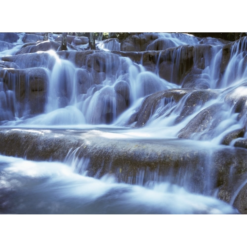 Water And Rock At Dunns River Falls Close Up Poster Print Image 1