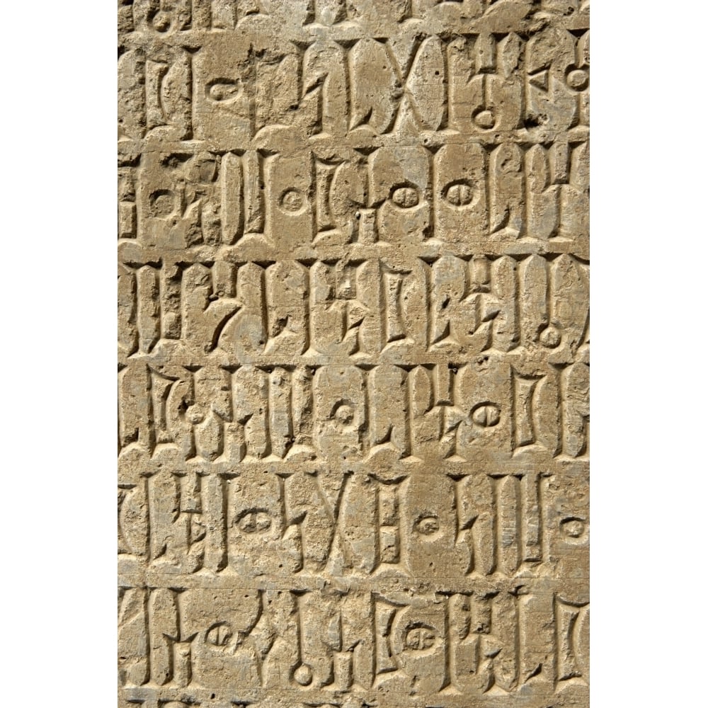 Details Of Sabaean Inscriptions At The Awan Temple Poster Print Image 1