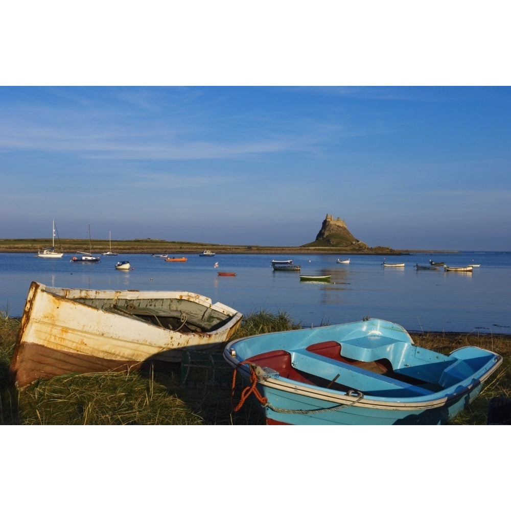 View Across Water And Boats To Lindisfarne Castle On Holy Island. Poster Print Image 2