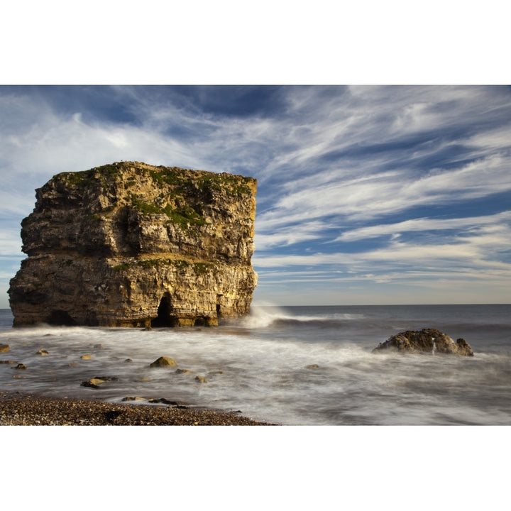 A Large Rock Formation Off The Coast; South Shields Tyne And Wear England Poster Print Image 1