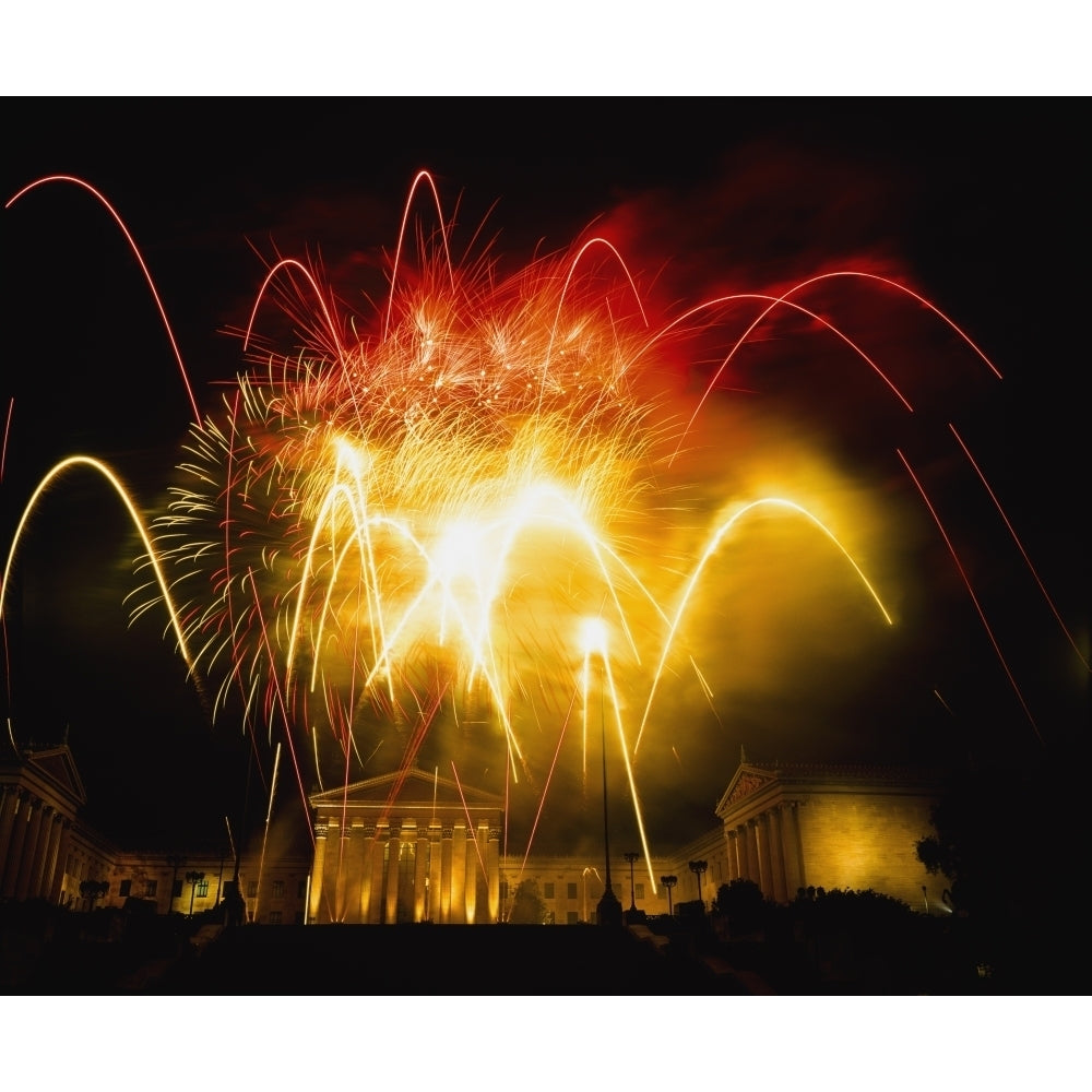 Fireworks At Philadelphia Museum Of Art Poster Print Image 2