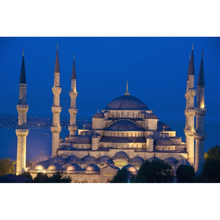 Turkey Sultanahmet or Blue mosque at dusk; Istanbul Poster Print Image 2