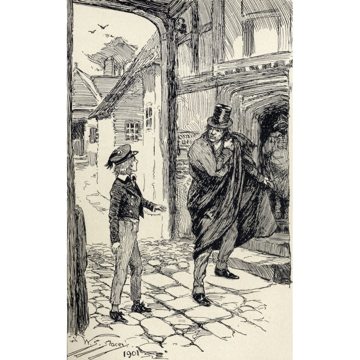 Oliver Encounters A Mysterious Stranger. Illustration By W.S. Stacey From The Image 2