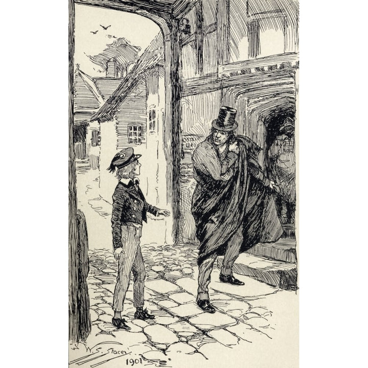 Oliver Encounters A Mysterious Stranger. Illustration By W.S. Stacey From The Image 1