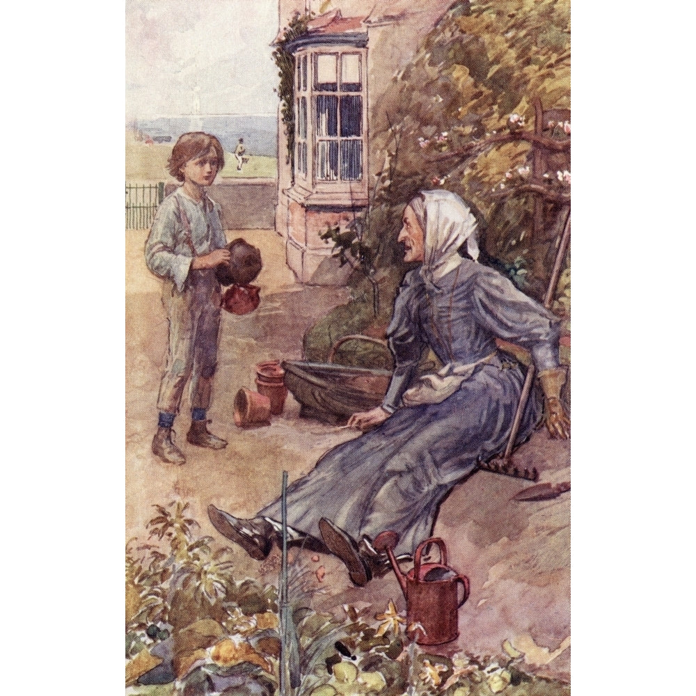 David And His Great Aunt. Frontispiece By William Rainey From The Book David Copperfield By Charles Dickens. Image 2