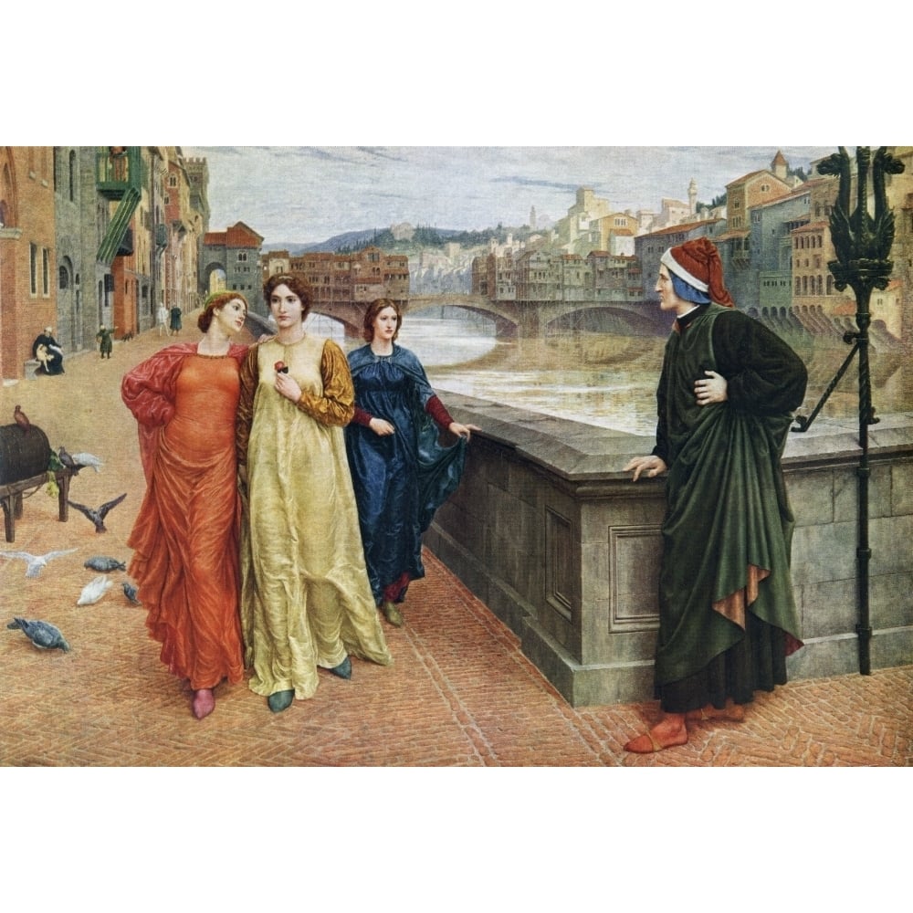 Dante And Beatrice. Dante Alighieri C.1265 Poster Print Image 1