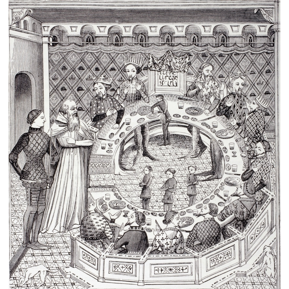 King Arthur And The Knights Of The Round Table After A 14Th Century Miniature. Image 2