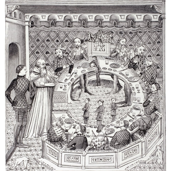 King Arthur And The Knights Of The Round Table After A 14Th Century Miniature. Image 1