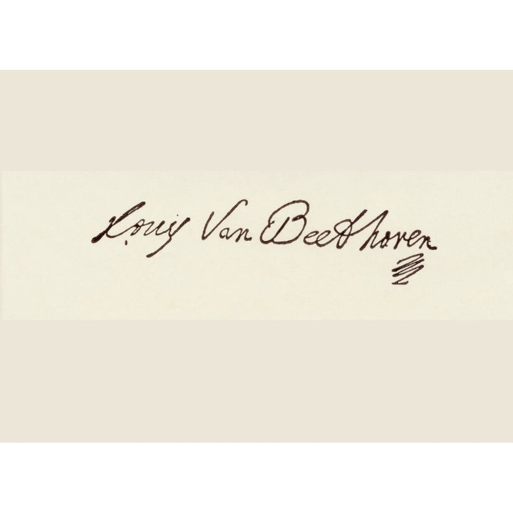 Signature Of Ludwig Van Beethoven 1770 To 1827. German Composer And Pianist. Poster Print Image 1