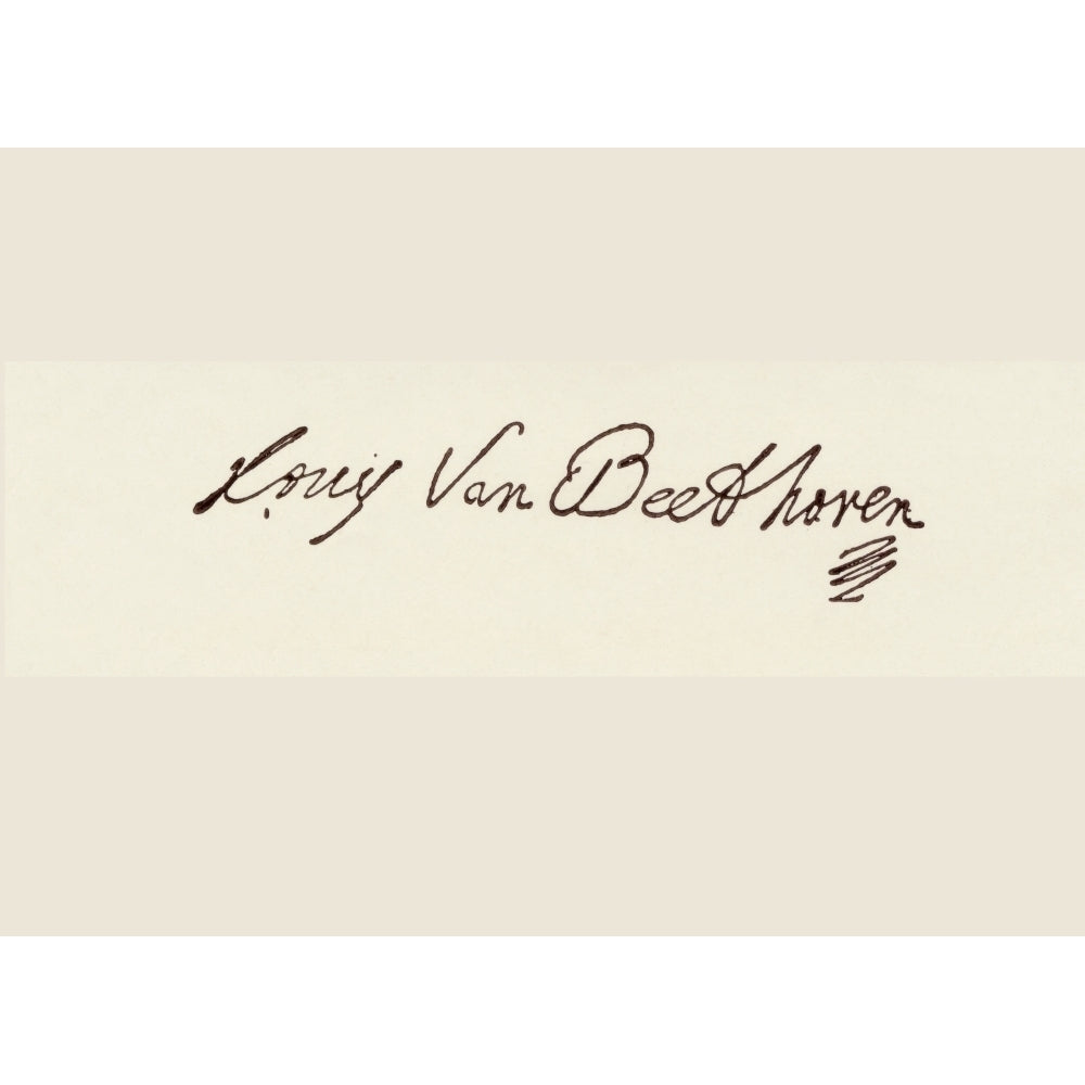 Signature Of Ludwig Van Beethoven 1770 To 1827. German Composer And Pianist. Poster Print Image 2