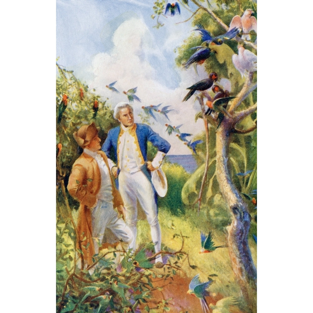 Captain James Cook And Botanist Joseph Banks Examining The Wild Life And Flora In Botany Bay Australia From The Life A 2 Image 1