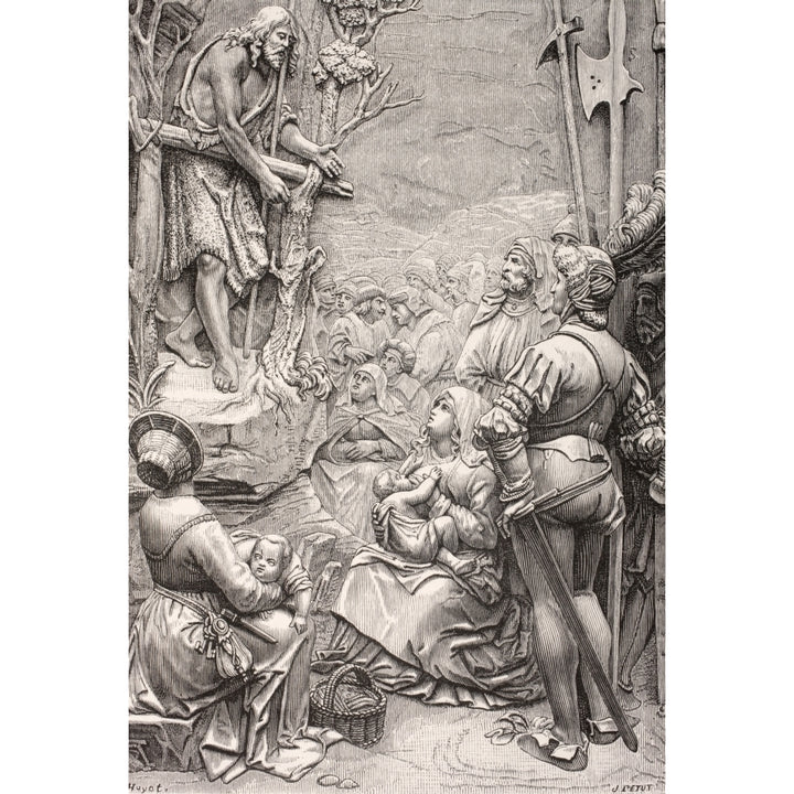 Saint John The Baptist Preaching In The Desert. After A Work By Albrecht D Poster Print Image 2