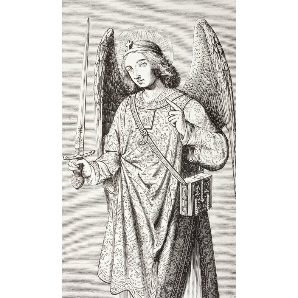 The Archangel Michael After A Miniature In A Book Of Hours From Les Artes Au Moyen Age Published Paris 1873 Image 1