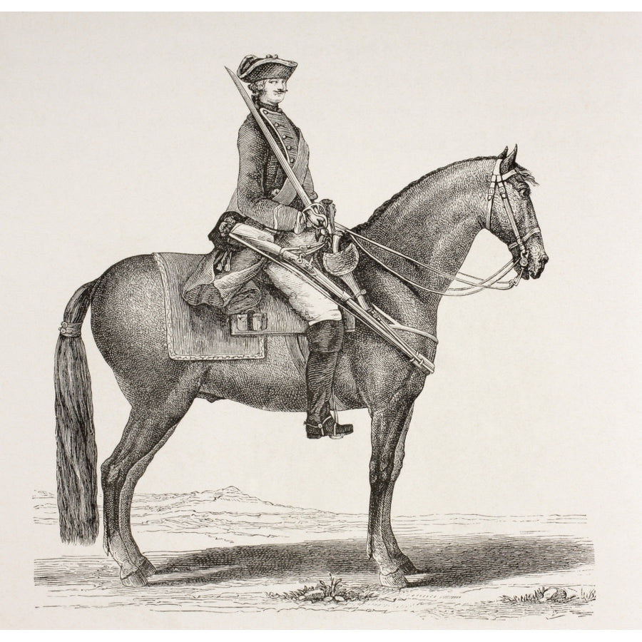 An 18Th Century French Cavalry Soldier Mounted With His Weapons. From Xviii Image 1