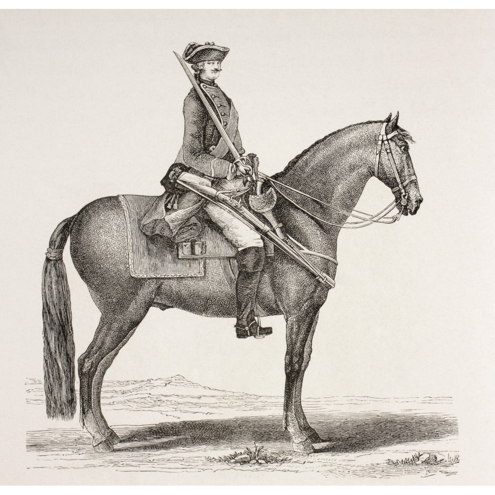 An 18Th Century French Cavalry Soldier Mounted With His Weapons. From Xviii Image 2