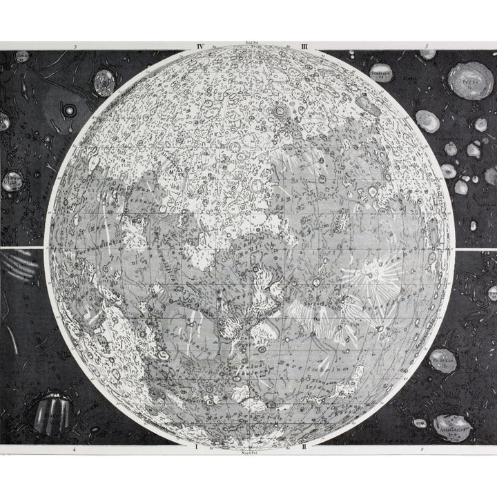 Wilhelm Wolff Beer And Johann Heinrich M_dlers Map Of The Moon Produced In The 1830s. Poster Print Image 1