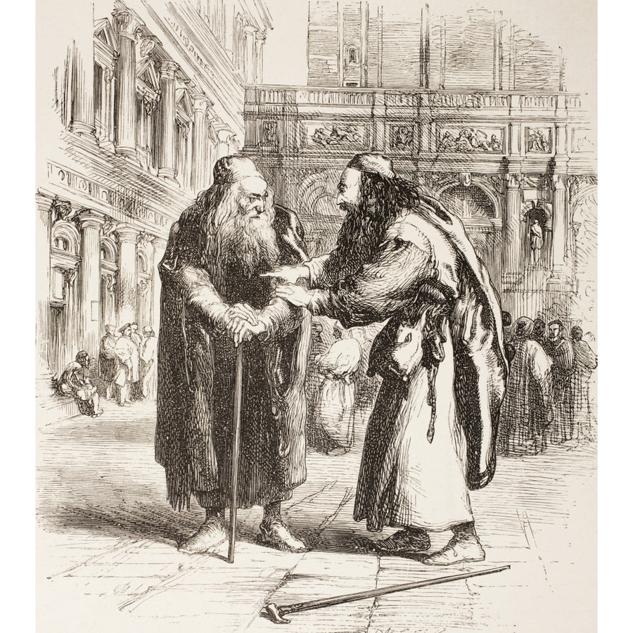 Illustration By Sr John Gilbert For The Merchant Of Venice By William Shakespeare Shylock And Tubal Meet In The Street 1 Image 1